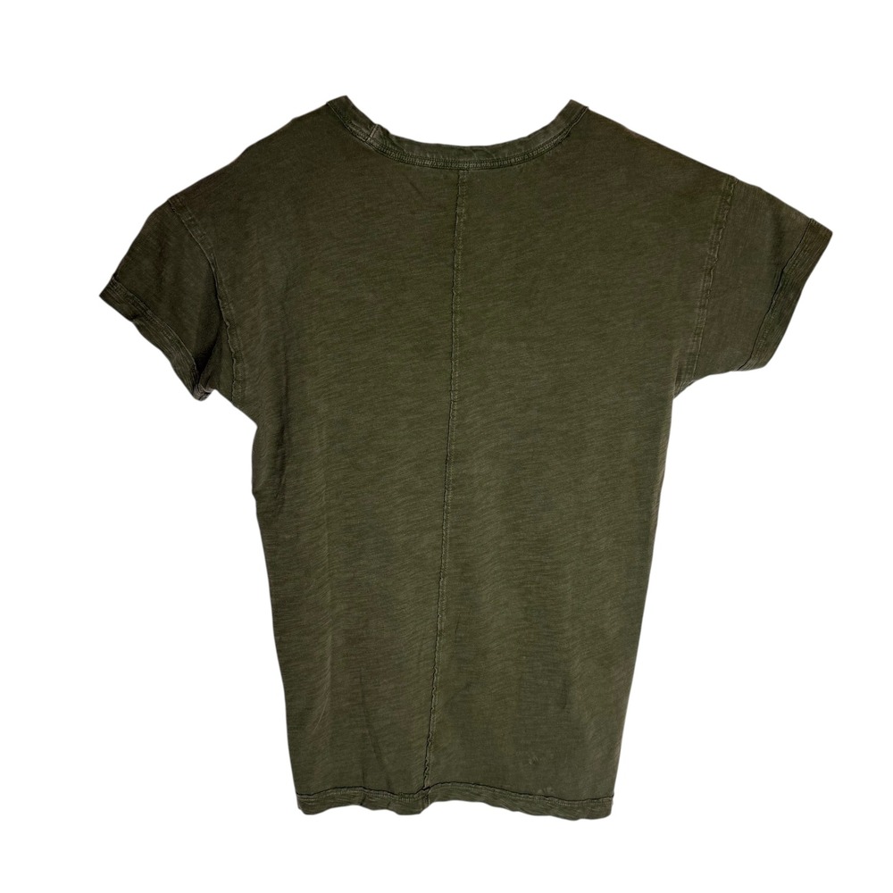 PILCRO Olive Green Cotton Crew Neck Tunic Tee T-Shirt Top Womens XS - Picture 4 of 7